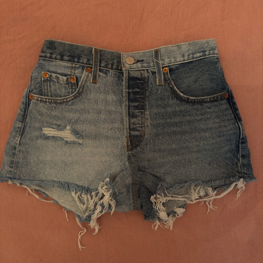Levi's Two Toned Blue 501 Jean Shorts